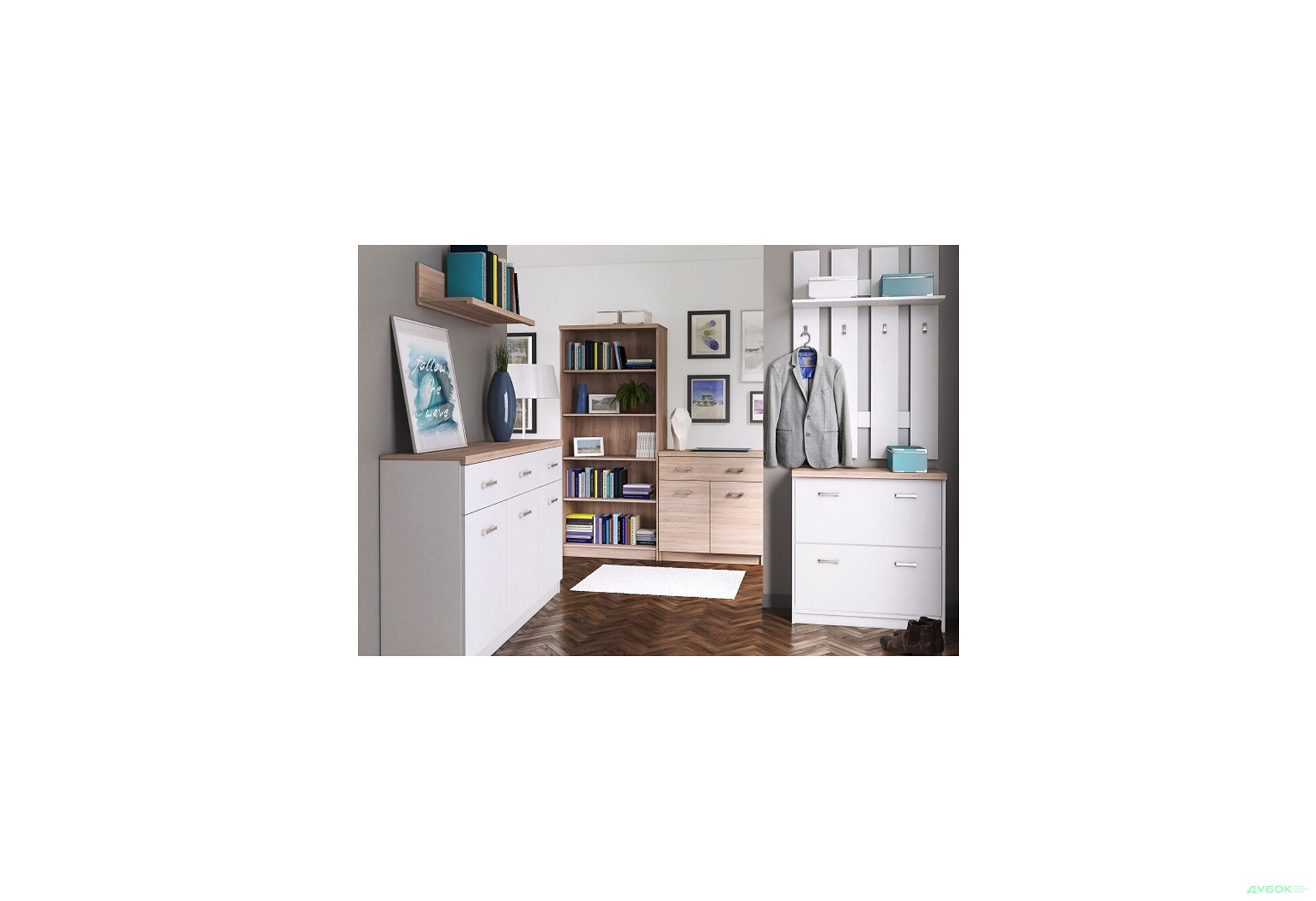 Модульна система Топ-мікс Білий / Дуб сонома VMV holding - Зображення 6 Зображення 6 - Модульна система Топ-мікс Білий / Дуб сонома VMV holding