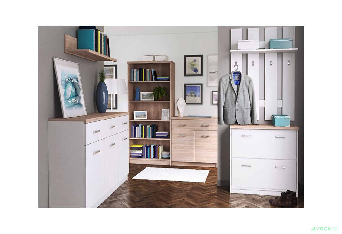 Модульна система Топ-мікс Білий / Дуб сонома VMV holding - Зображення 2 Зображення 2 - Модульна система Топ-мікс Білий / Дуб сонома VMV holding