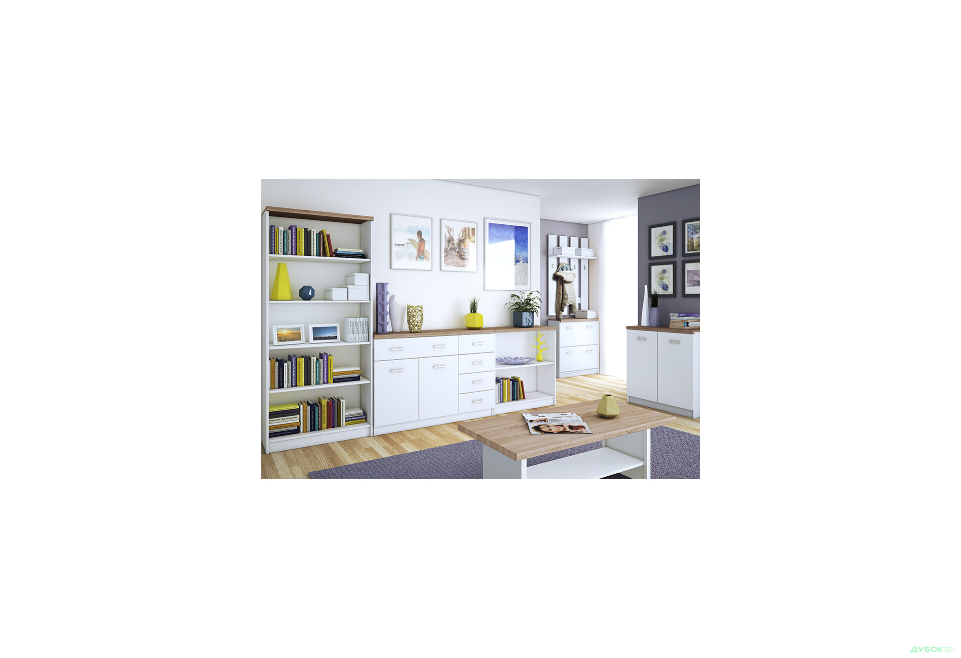 Модульна система Топ-мікс Білий / Дуб сонома VMV holding - Зображення 1 Зображення 1 - Модульна система Топ-мікс Білий / Дуб сонома VMV holding