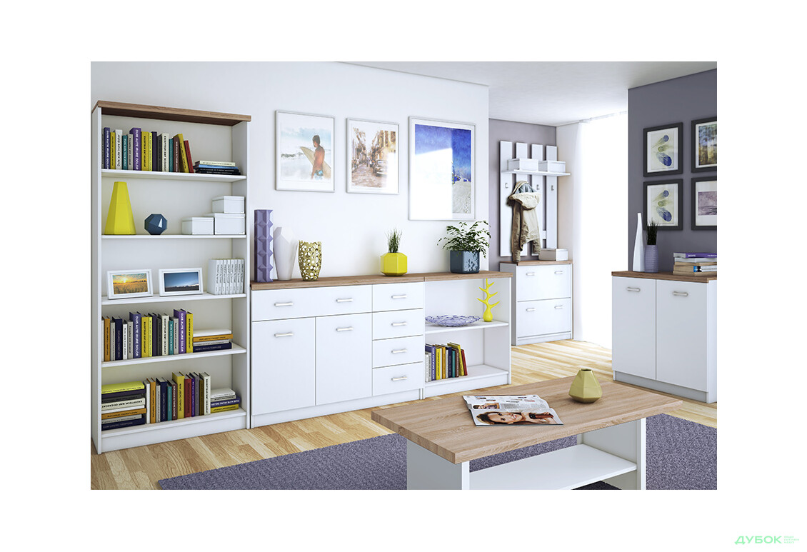 Модульна система Топ-мікс Білий / Дуб сонома VMV holding - Зображення 1 Зображення 1 - Модульна система Топ-мікс Білий / Дуб сонома VMV holding