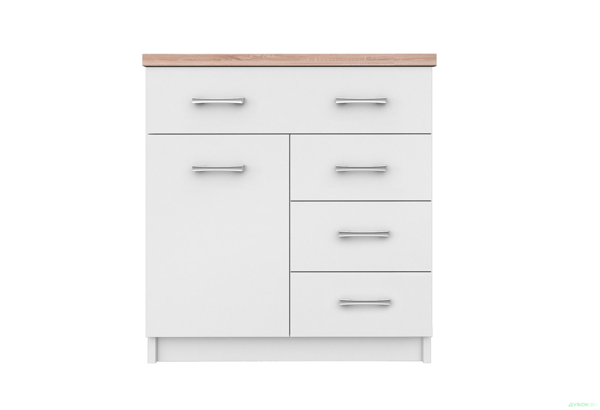 Комод VMV holding Топ-мікс 1-дверний з 4 шухлядами 80 см Білий - Зображення 1 Зображення 1 - Комод VMV holding Топ-мікс 1-дверний з 4 шухлядами 80 см Білий