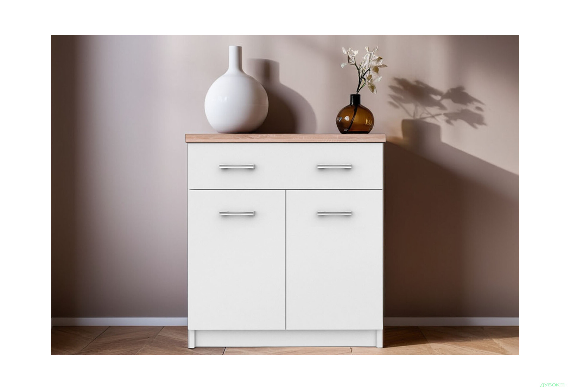 Комод VMV holding Топ-мікс 2-дверний з шухлядою 80 см Білий - Зображення 2 Зображення 2 - Комод VMV holding Топ-мікс 2-дверний з шухлядою 80 см Білий