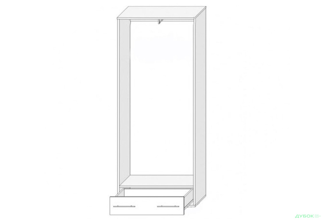 Фото 2 - Шафа VMV holding Топ-мікс 2-дверна з шухлядою та дзеркалом 60 см Білий/Дуб сонома 