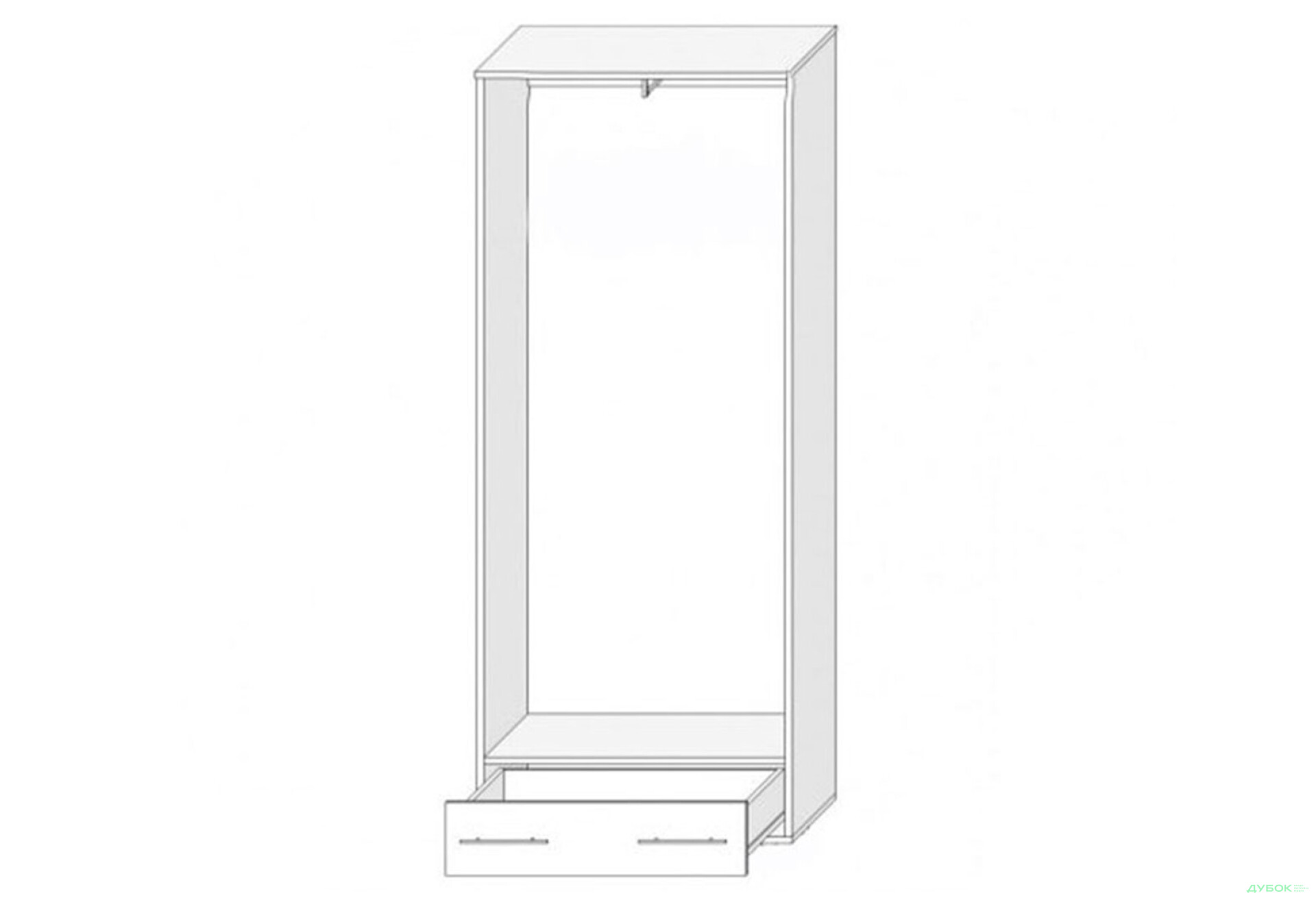 Фото 2 - Шкаф ВМВ Холдинг Топ-микс 2-дверный с ящиком 80 см Белый/Дуб сонома