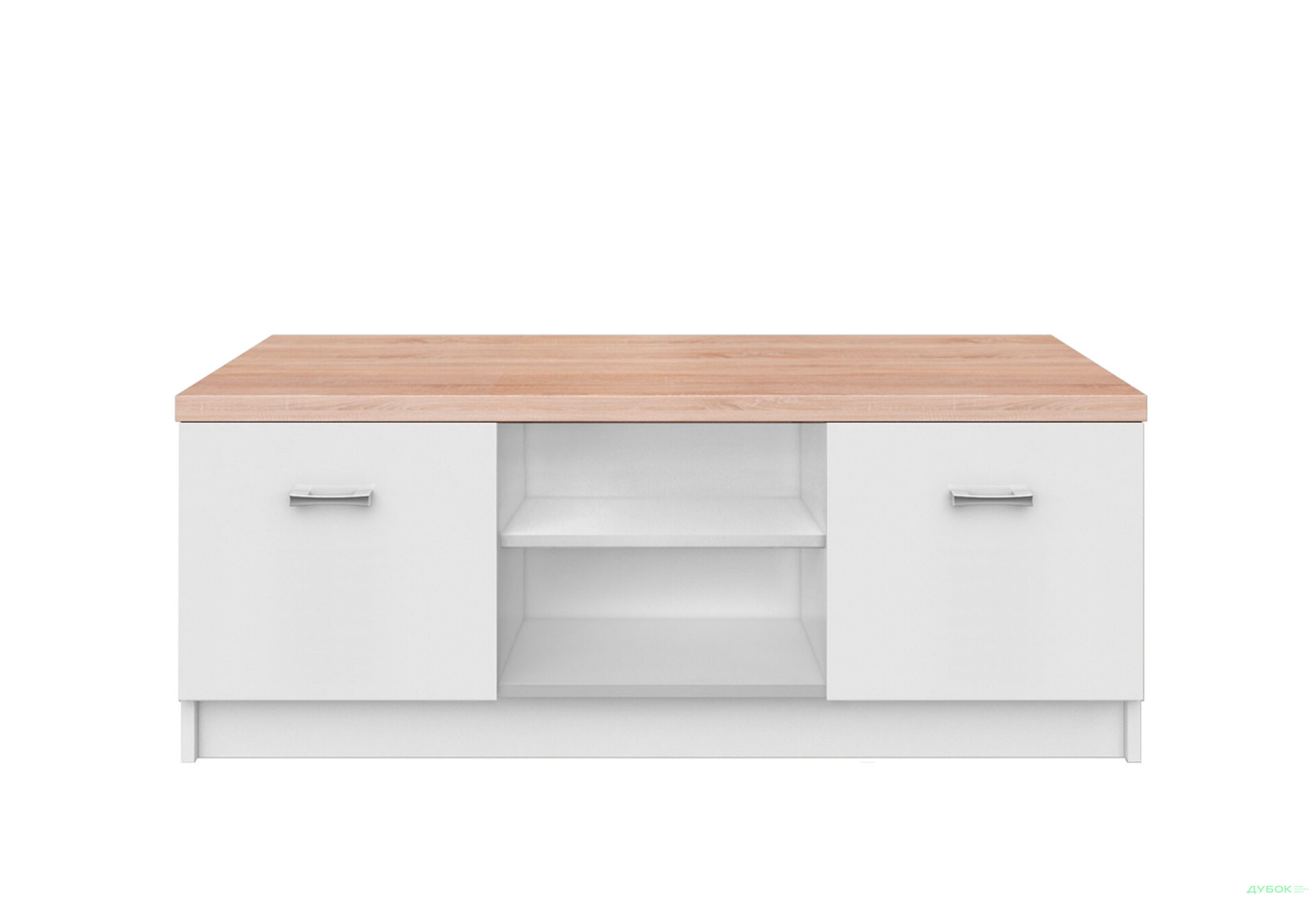Тумба под ТВ VMV holding Топ-микс с 2 дверцами и полками 120 см Белый / Дуб сонома - Изображение 1 Изображение 1 - Тумба под ТВ VMV holding Топ-микс с 2 дверцами и полками 120 см Белый / Дуб сонома