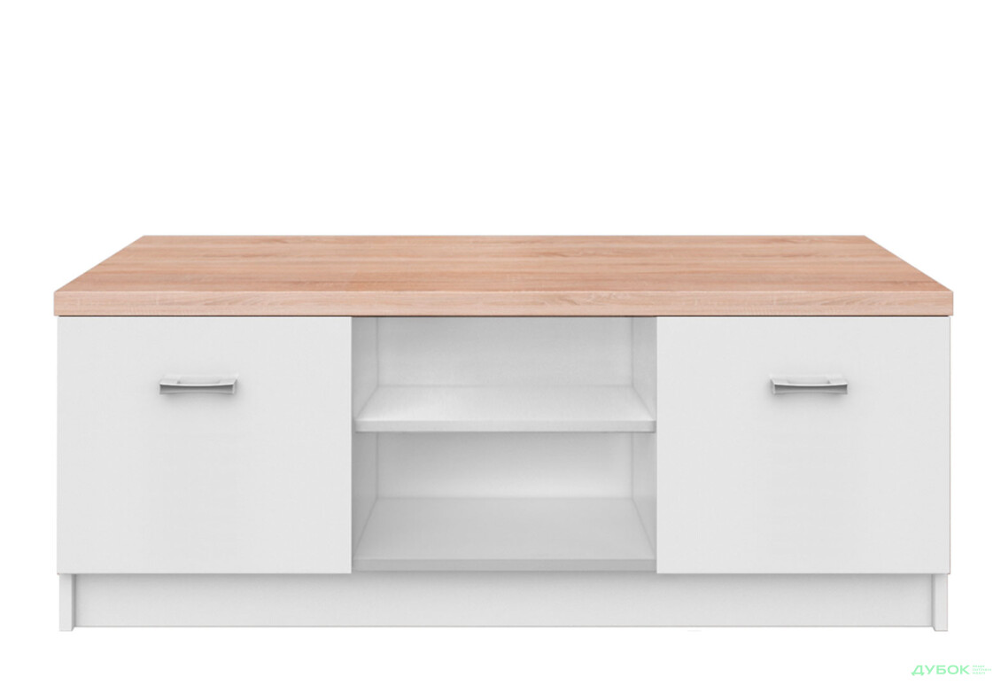 Тумба под ТВ VMV holding Топ-микс с 2 дверцами и полками 120 см Белый / Дуб сонома - Изображение 1 Изображение 1 - Тумба под ТВ VMV holding Топ-микс с 2 дверцами и полками 120 см Белый / Дуб сонома