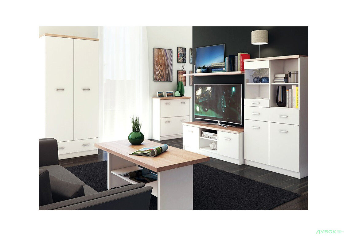 Комплект у вітальню VMV holding Топ-мікс I Білий/Дуб сонома