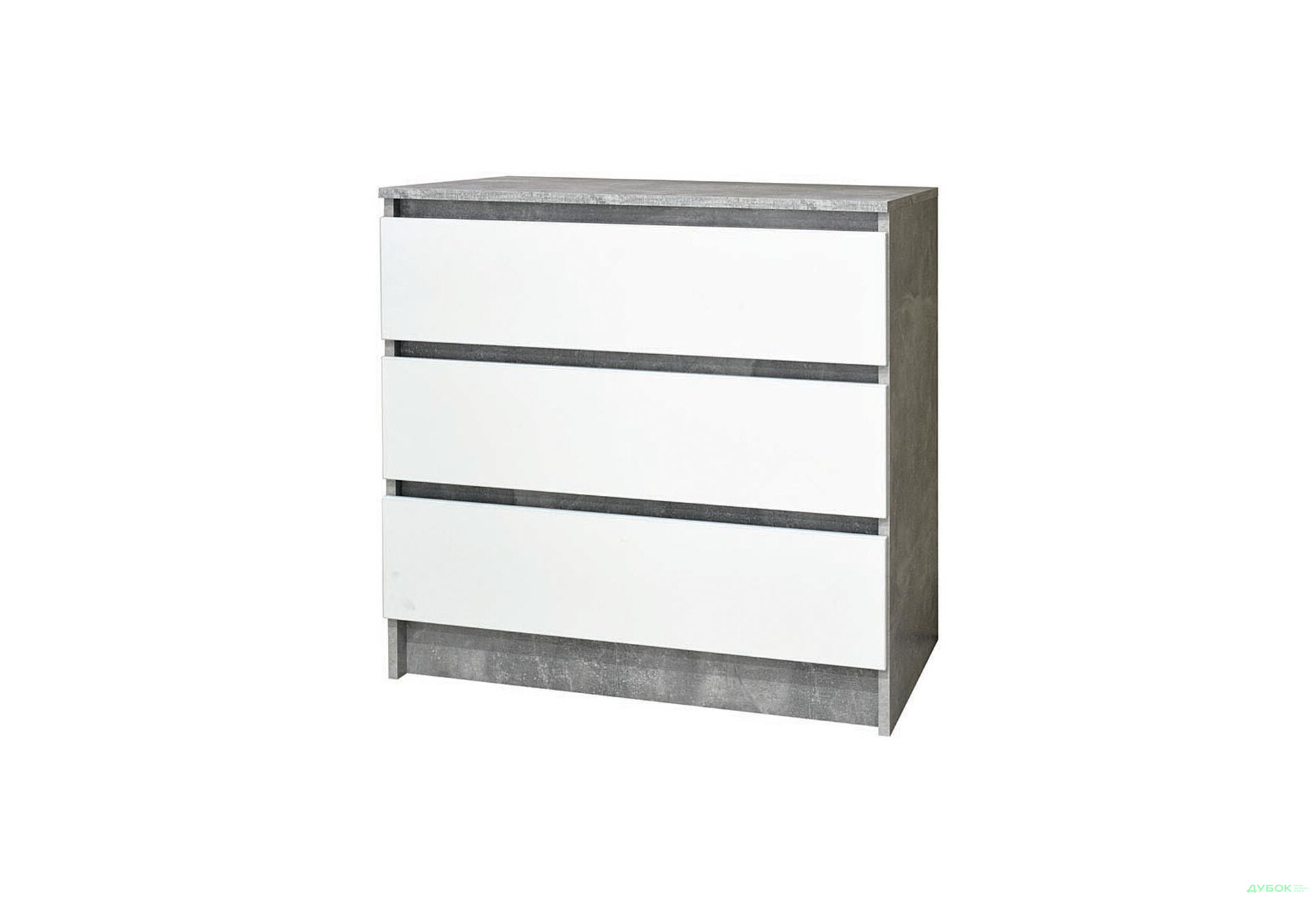 Зображення 1 - Комод Світ Меблів з 3 шухлядам 80 см Індастріал/Білий