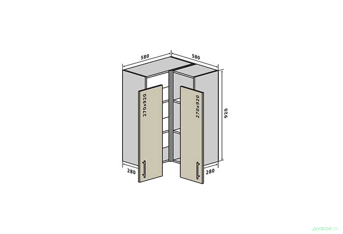В58 Тумба кутова 58 Браво VIP-master - Зображення 1 Зображення 1 - В58 Тумба кутова 58 Браво VIP-master
