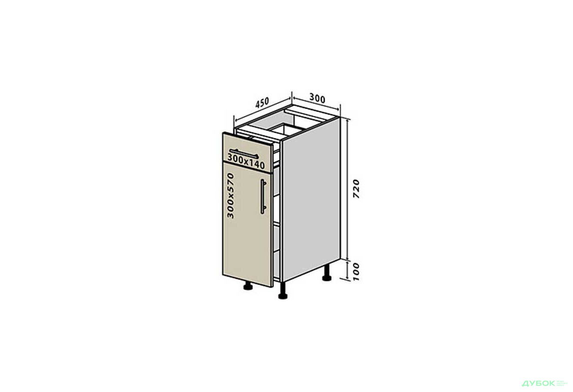 Н22 Тумба 1Ш1Д 30 Браво VIP-master - Зображення 1 Зображення 1 - Н22 Тумба 1Ш1Д 30 Браво VIP-master