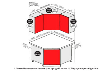 Зображення Н34 Тумба кутова мийка