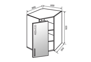 В54 Тумба 1Д 60 Вітрина