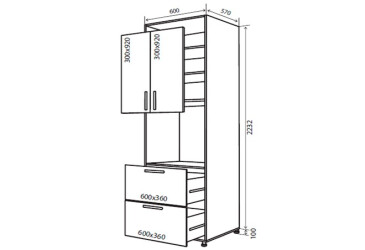 Н21 Пенал 2Д2Ш 233