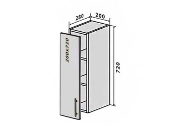 В1 Полки + фасад петли 200х720 Грация Вип-Мастер