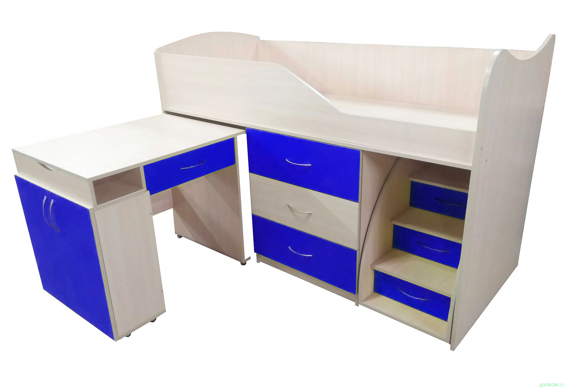 Фото 37 - Кровать-горка Виорина Деко 5 80х180 см с ящиками, лестницами и столом