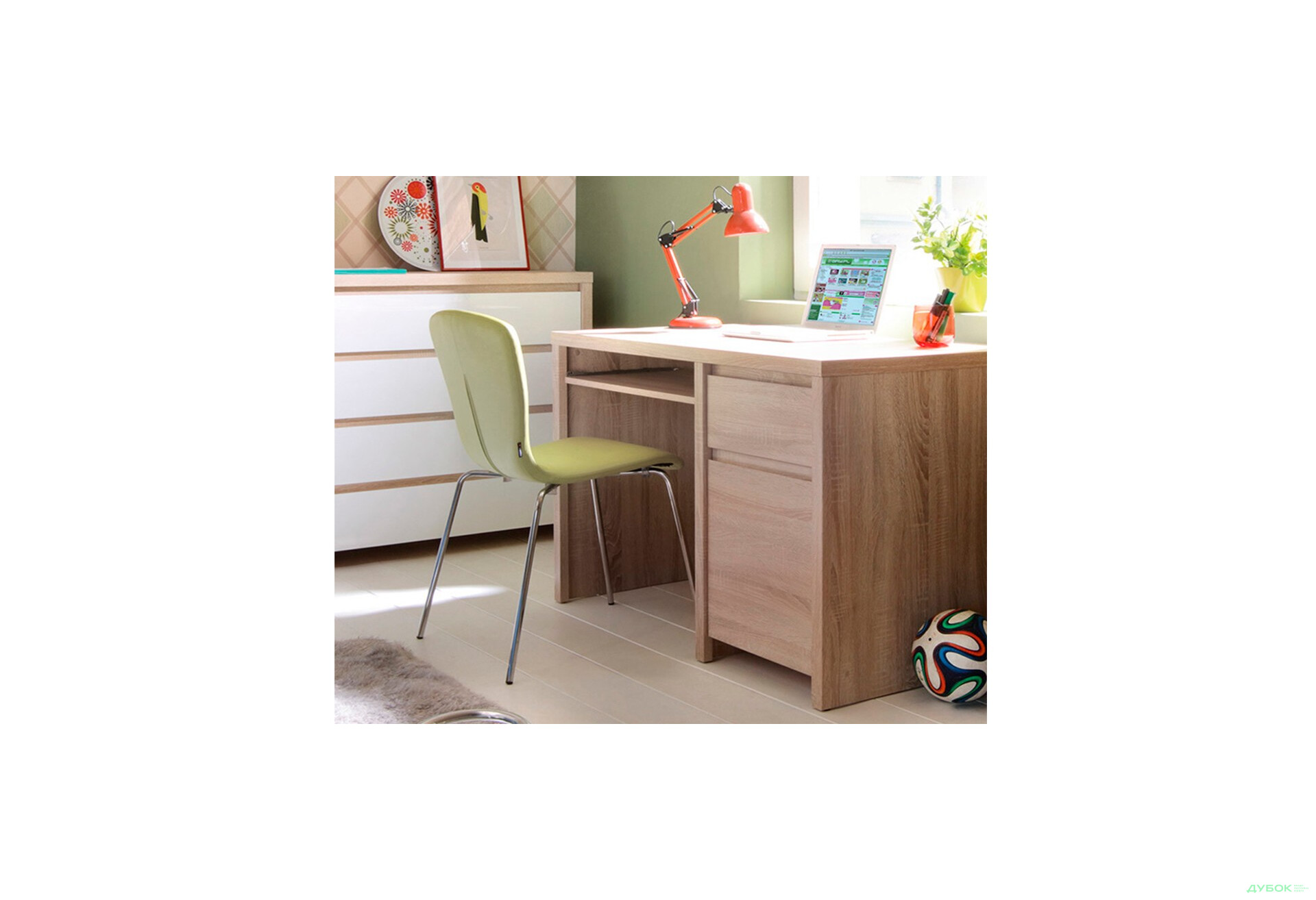 Стол компьютерный ВМК Каспиан 120x65 см с тумбой, ящиком та полкой - Изображение 4 Изображение 4 - Стол компьютерный ВМК Каспиан 120x65 см с тумбой, ящиком та полкой