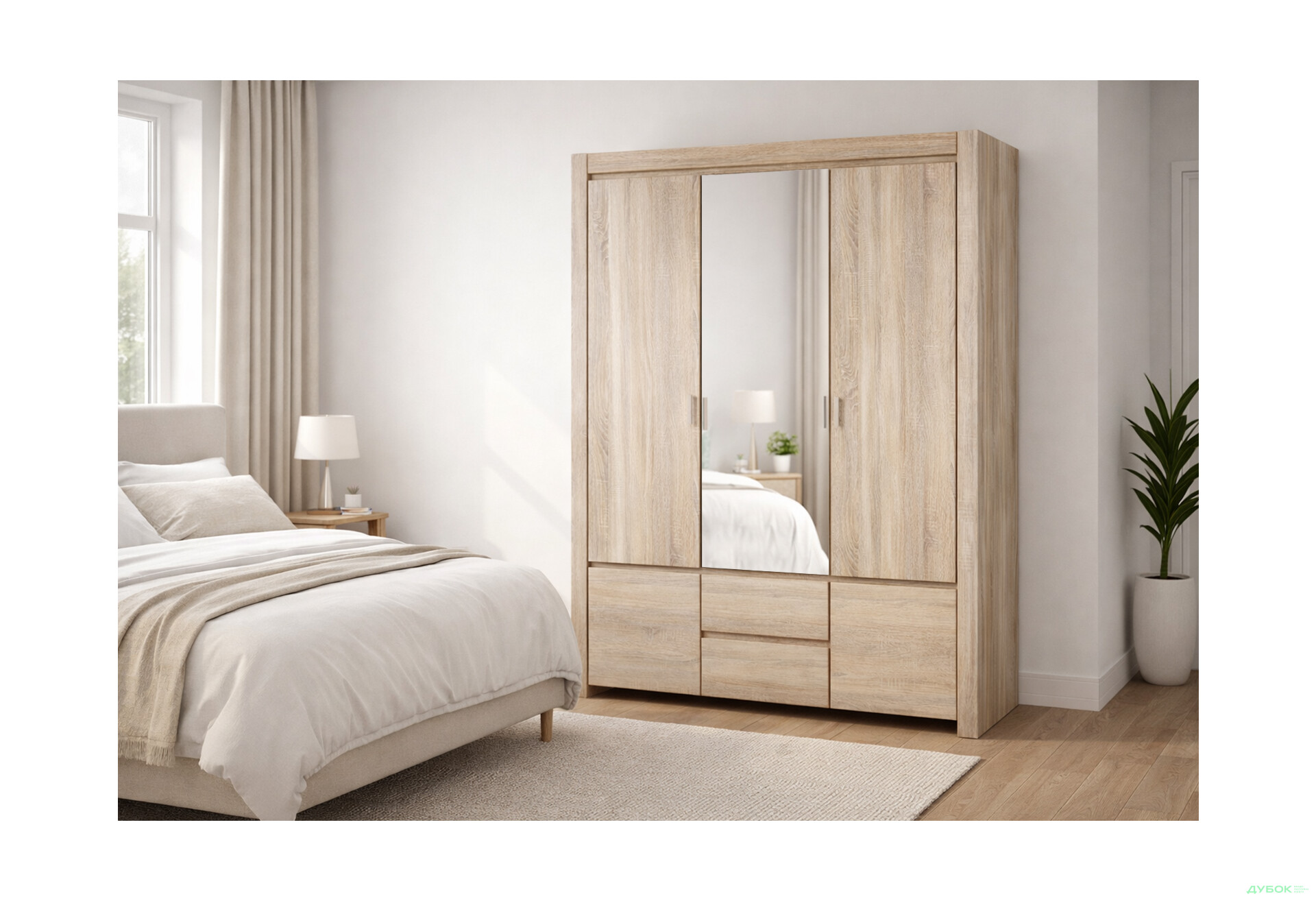 Зображення 2 - Шафа ВМК Каспіан 5-дверна з 2 шухлядами 154 см