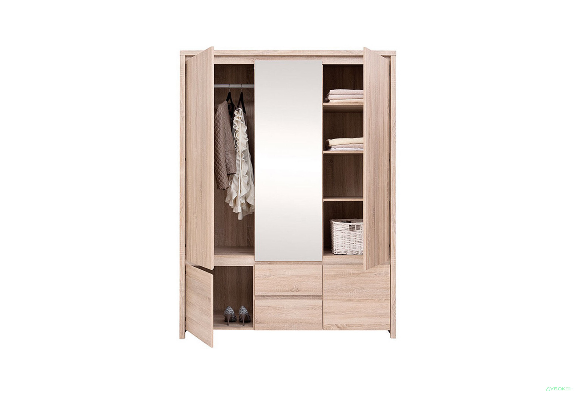Шафа ВМК Каспіан 5-дверна з 2 шухлядами 154 см - Зображення 4 Зображення 4 - Шафа ВМК Каспіан 5-дверна з 2 шухлядами 154 см
