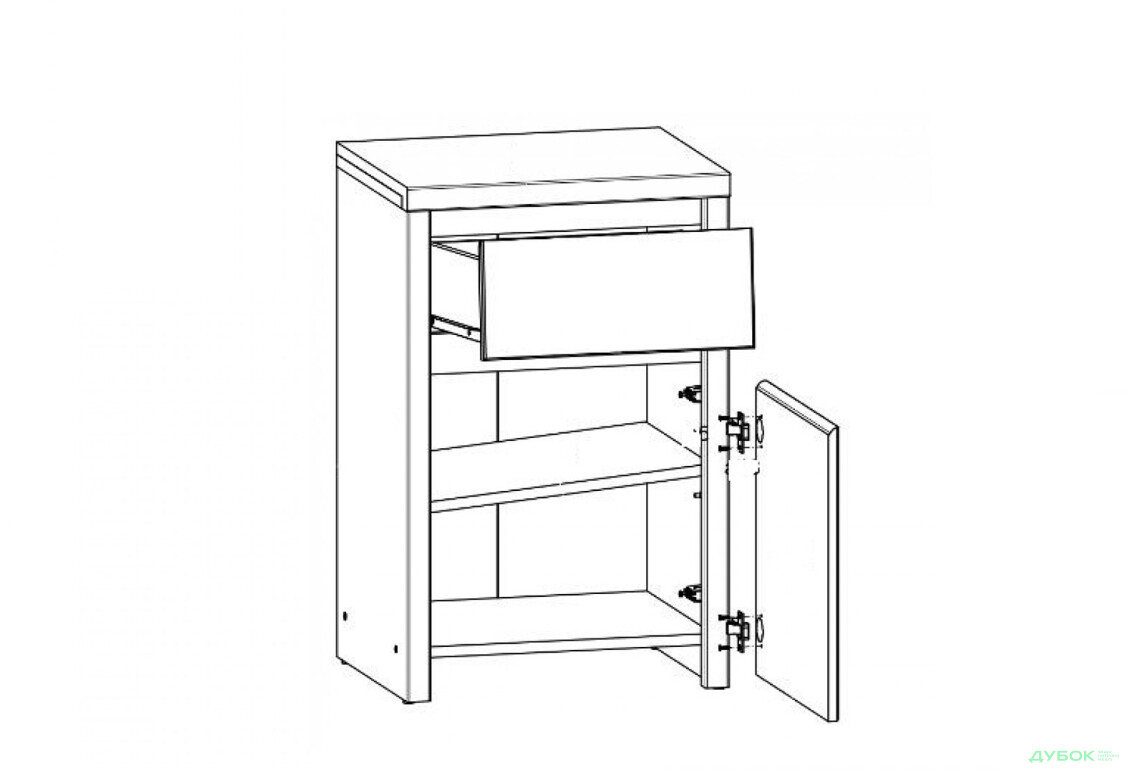 Комод ВМК Каспиан 1-дверный с ящиком 49 см - Изображение 6 Изображение 6 - Комод ВМК Каспиан 1-дверный с ящиком 49 см