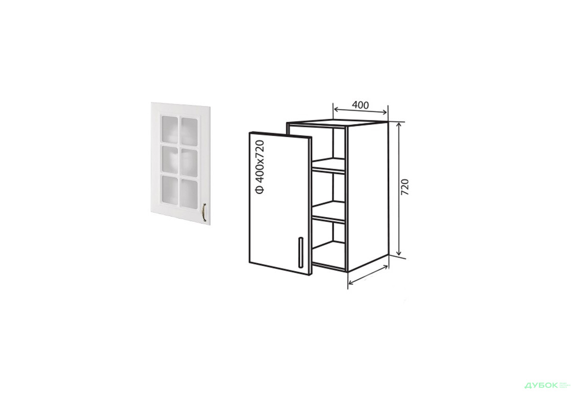 В3 Тумба 1Д 40 Вітрина №2 Аморе Класік Патина Люкс / Amore Classic Patina Luxe VIP-master