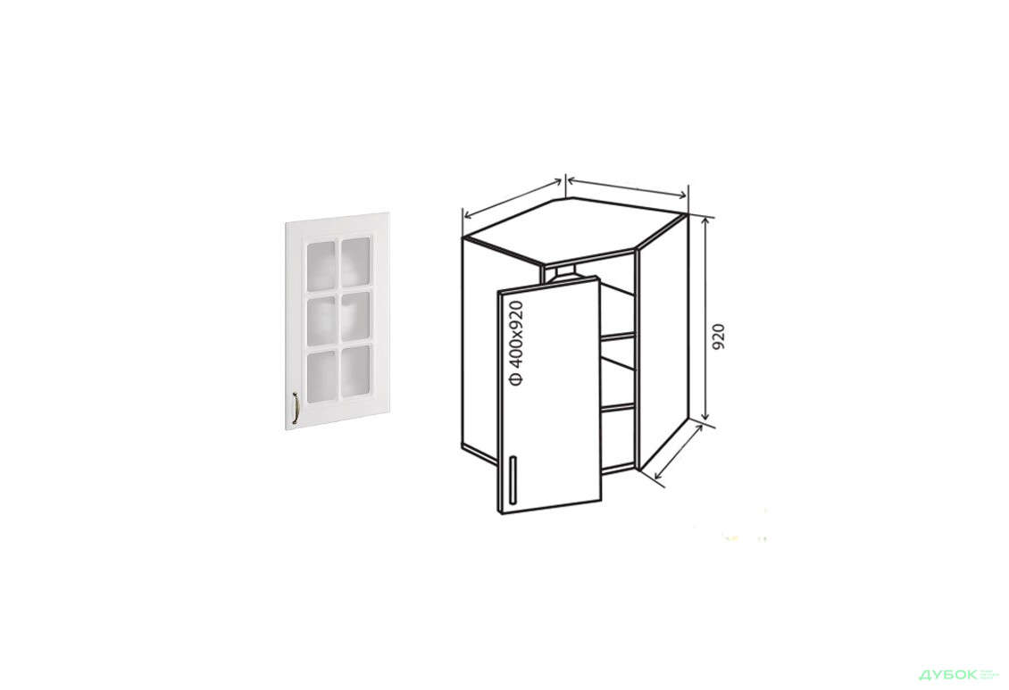 В54 Тумба кутова 1Д 60 Вітрина №2 Аморе Класік Патина Люкс / Amore Classic Patina Luxe VIP-master - Зображення 1 Зображення 1 - В54 Тумба кутова 1Д 60 Вітрина №2 Аморе Класік Патина Люкс / Amore Classic Patina Luxe VIP-master
