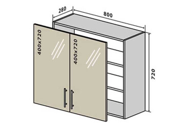 В8 Тумба вітрина 2Д 80 Квадро VIP-master