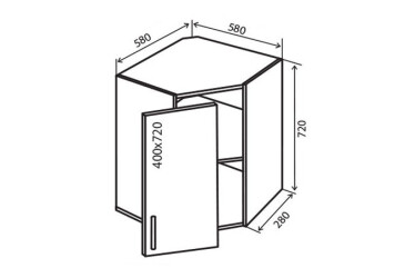 В14 Тумба кутова 1Д Квадро Люкс VIP-master