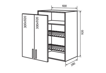 В47 Тумба 2Д 60 Сушка Квадро Люкс VIP-master