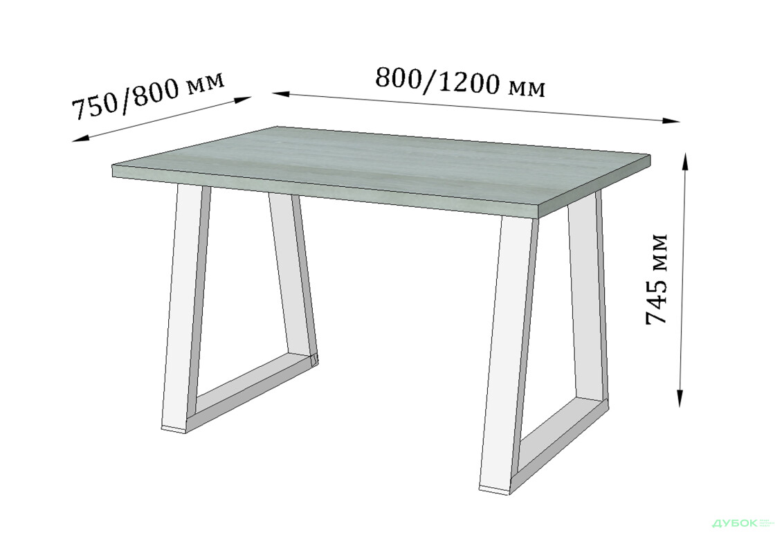 Фото 3 - Обідній стіл Бінго Оверлайт 745/800/800 Метал-Дизайн