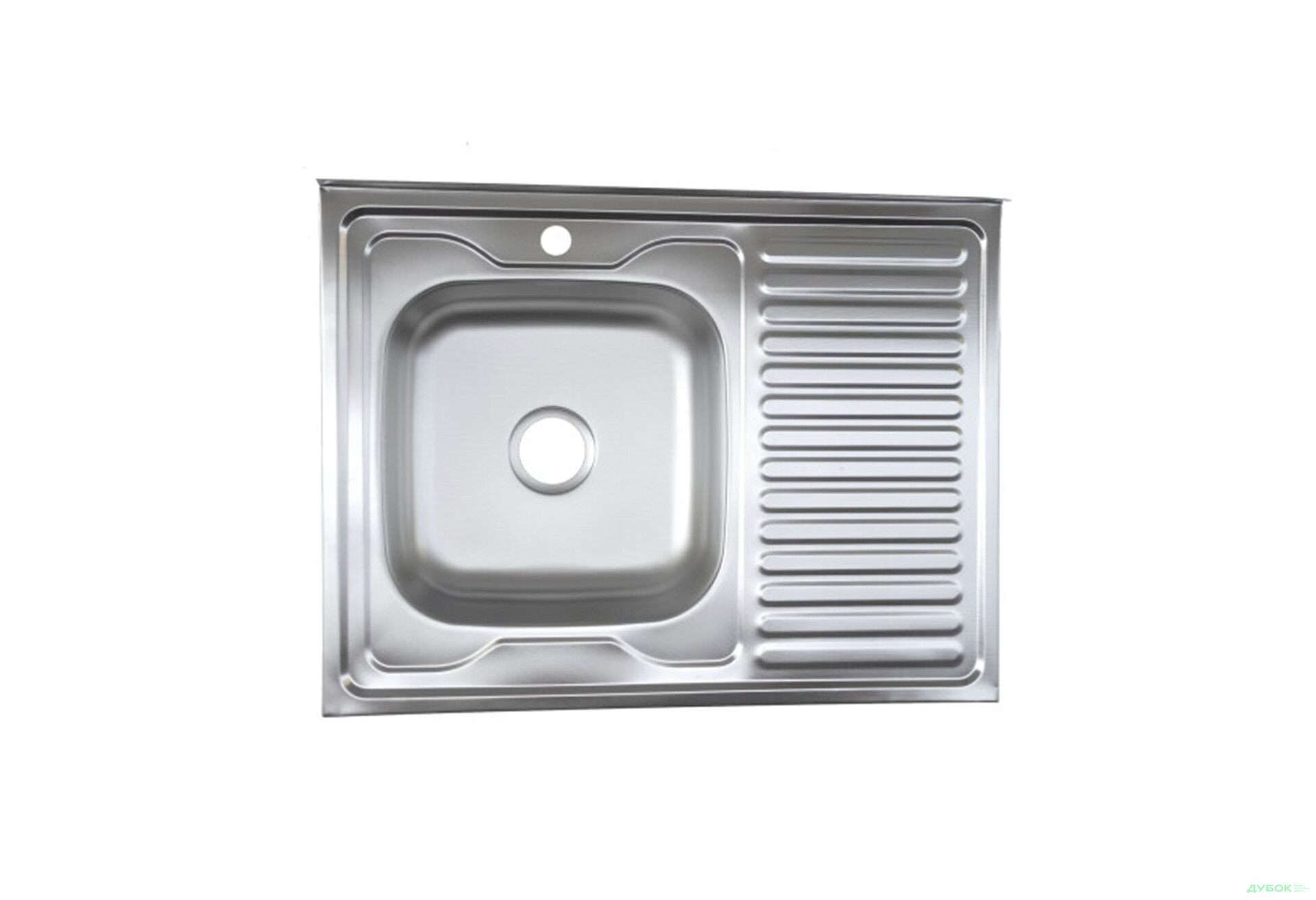 Изображение 1 - Мойка 8060L/R, накладная 800х600х160 Сатин 0,7 см (с отверстием под смеситель) Платинум