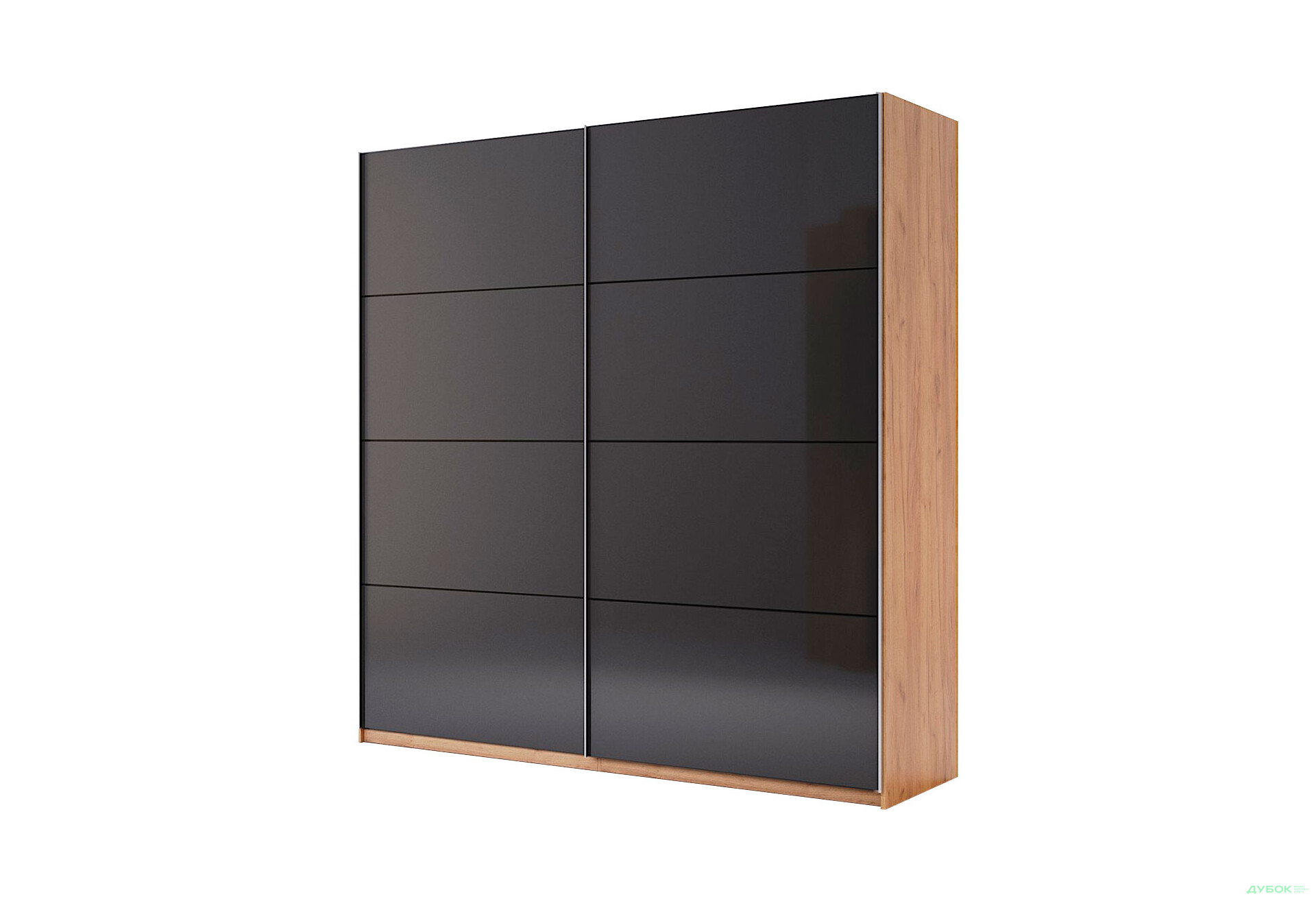 Зображення 1 - Шафа-купе MiroMark Луна 2-дверна 200 см Мат лава/Дуб Крафт