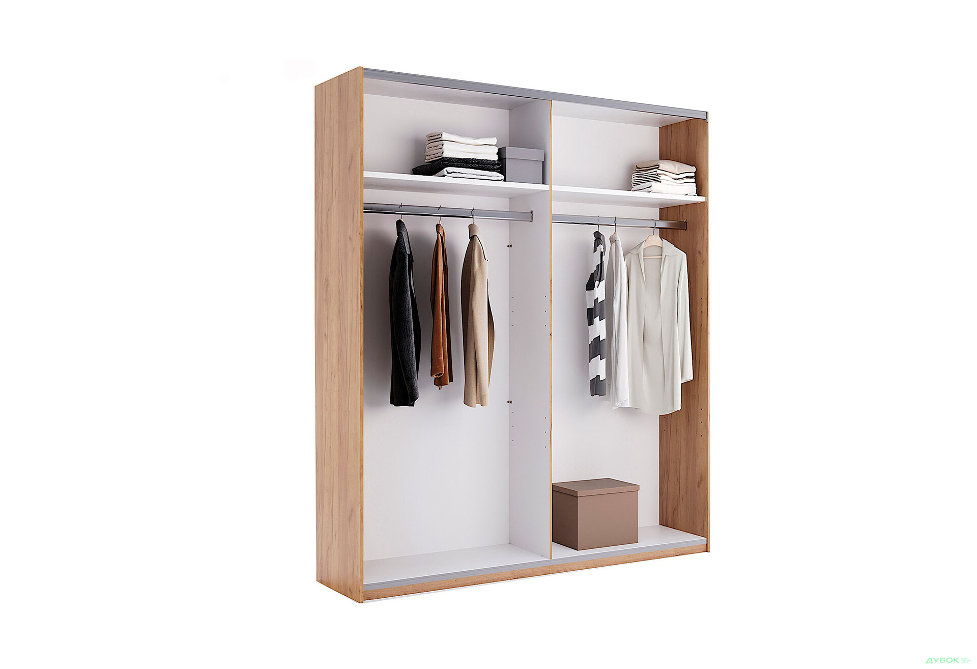 Зображення 2 - Шафа-купе MiroMark Луна 2-дверна 200 см Мат лава/Дуб Крафт