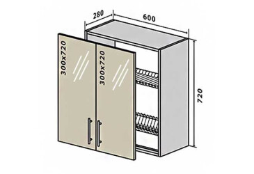 В7 Сушка вітрина 2Д 60 Кредо VIP-master