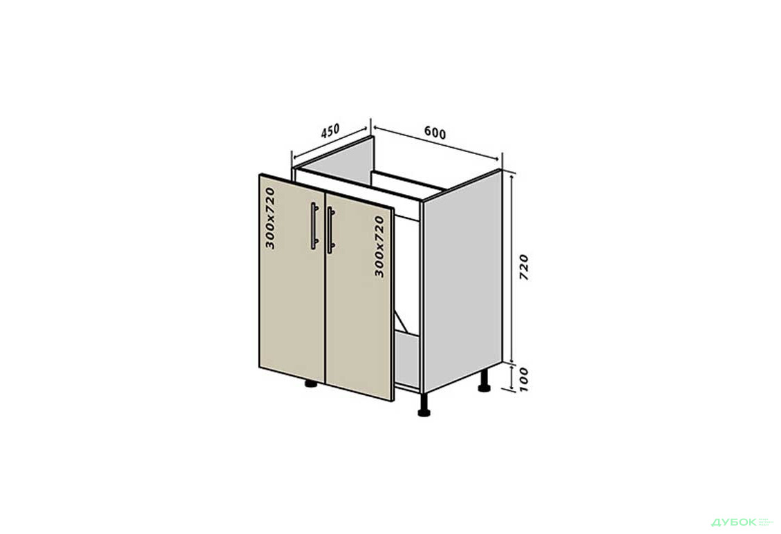 Н13 Тумба мийка 2Д 60 Кредо VIP-master - Зображення 1 Зображення 1 - Н13 Тумба мийка 2Д 60 Кредо VIP-master