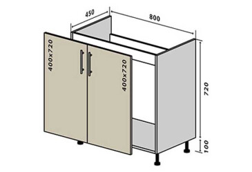 Н14 Тумба мийка 2Д 80 Кредо VIP-master