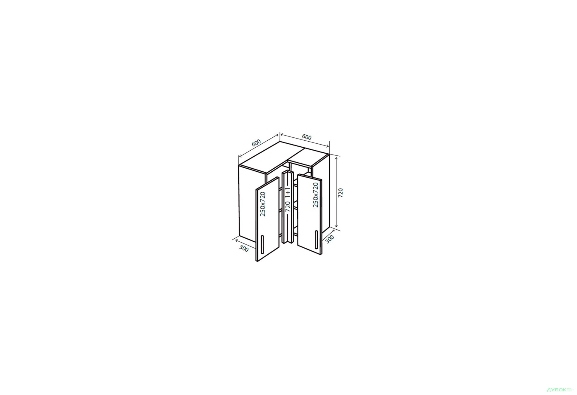 Зображення 1 - В18 Тумба кутова 60х60 Кредо Люкс VIP-master