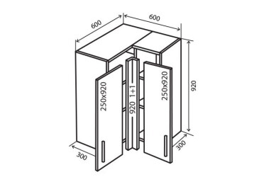 В58 Тумба кутова 60х60 Кредо Люкс VIP-master