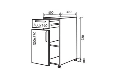 Н22 Тумба 1Ш1Д 30 Кредо Люкс VIP-master
