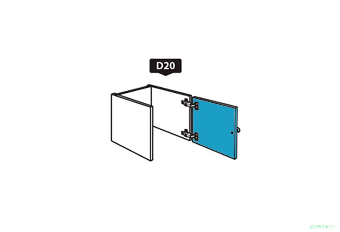 SALE Модуль D20 Білий / блакитний, Виставковий Доміно кольорове / Domino color 28 мм