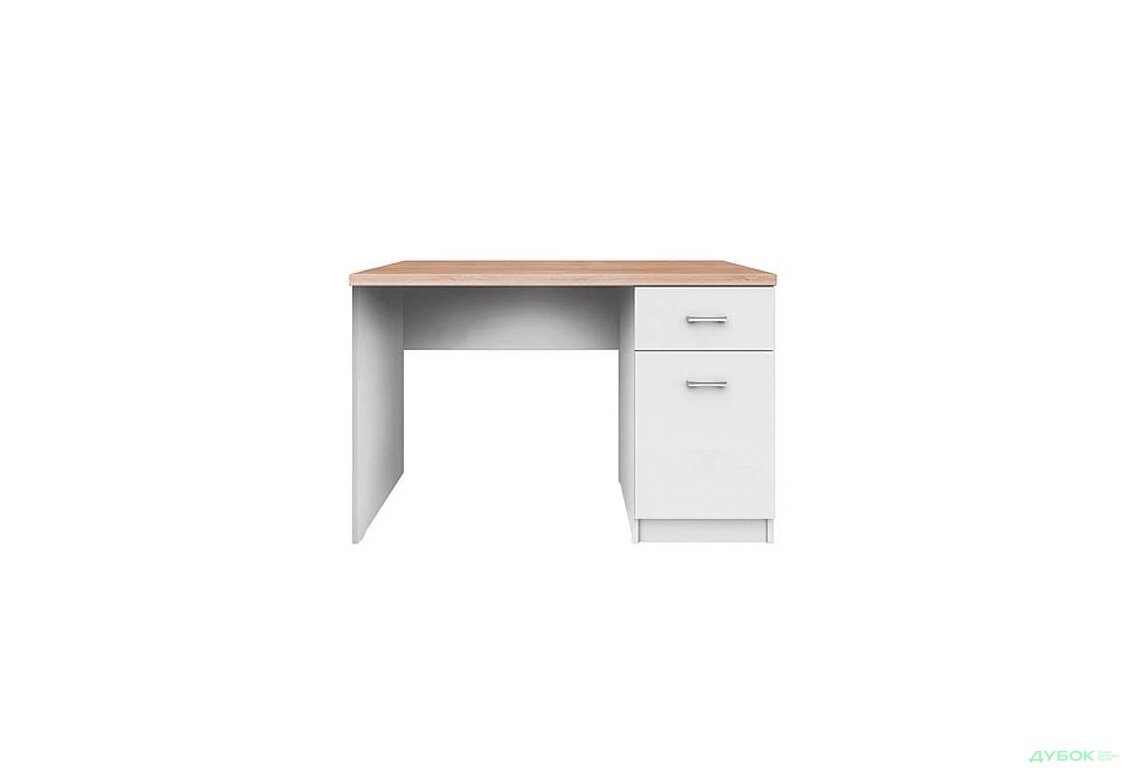SALE Стіл письмовий BIU 1D1S/120 Білий/дуб сонома Виставковий Топ-мікс Білий / Дуб сонома