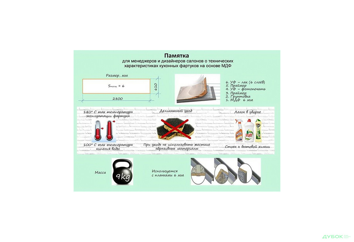 Панель ХДФ декоративная (кухонный фартук) 2800х610х6 Expowall - Изображение 3 Изображение 3 - Панель ХДФ декоративная (кухонный фартук) 2800х610х6 Expowall