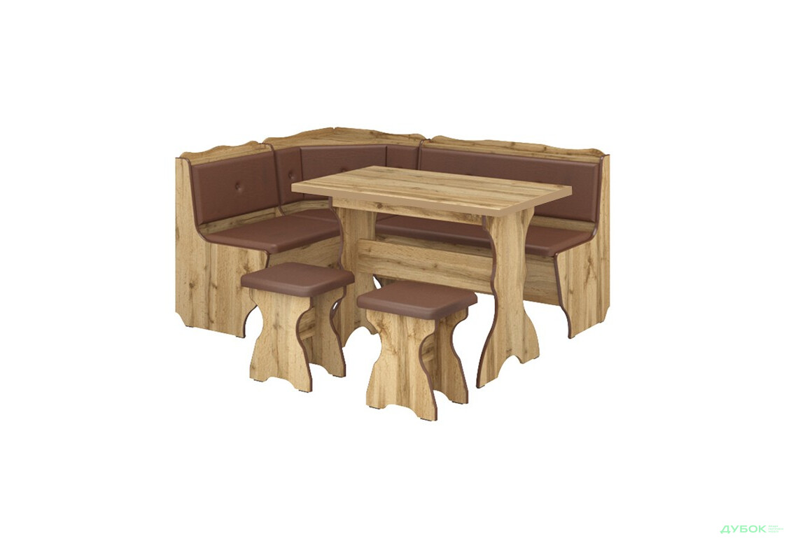 Кухонный уголок Президент (с прост.столом) Дуб тахо Пехотин