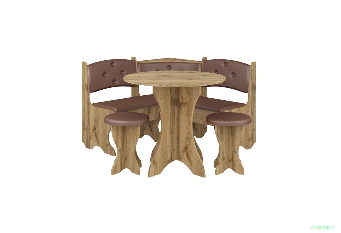 Кухонный уголок Боярин (с прост.столом) Дуб тахо Пехотин