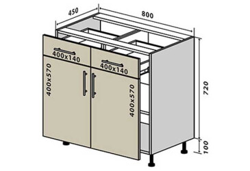 Н27 Тумба 2Ш2Д 80 Верона VIP-master