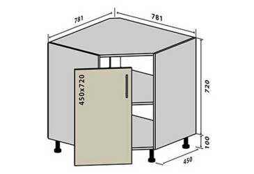 Н34 Тумба кутова мийка Верона VIP-master