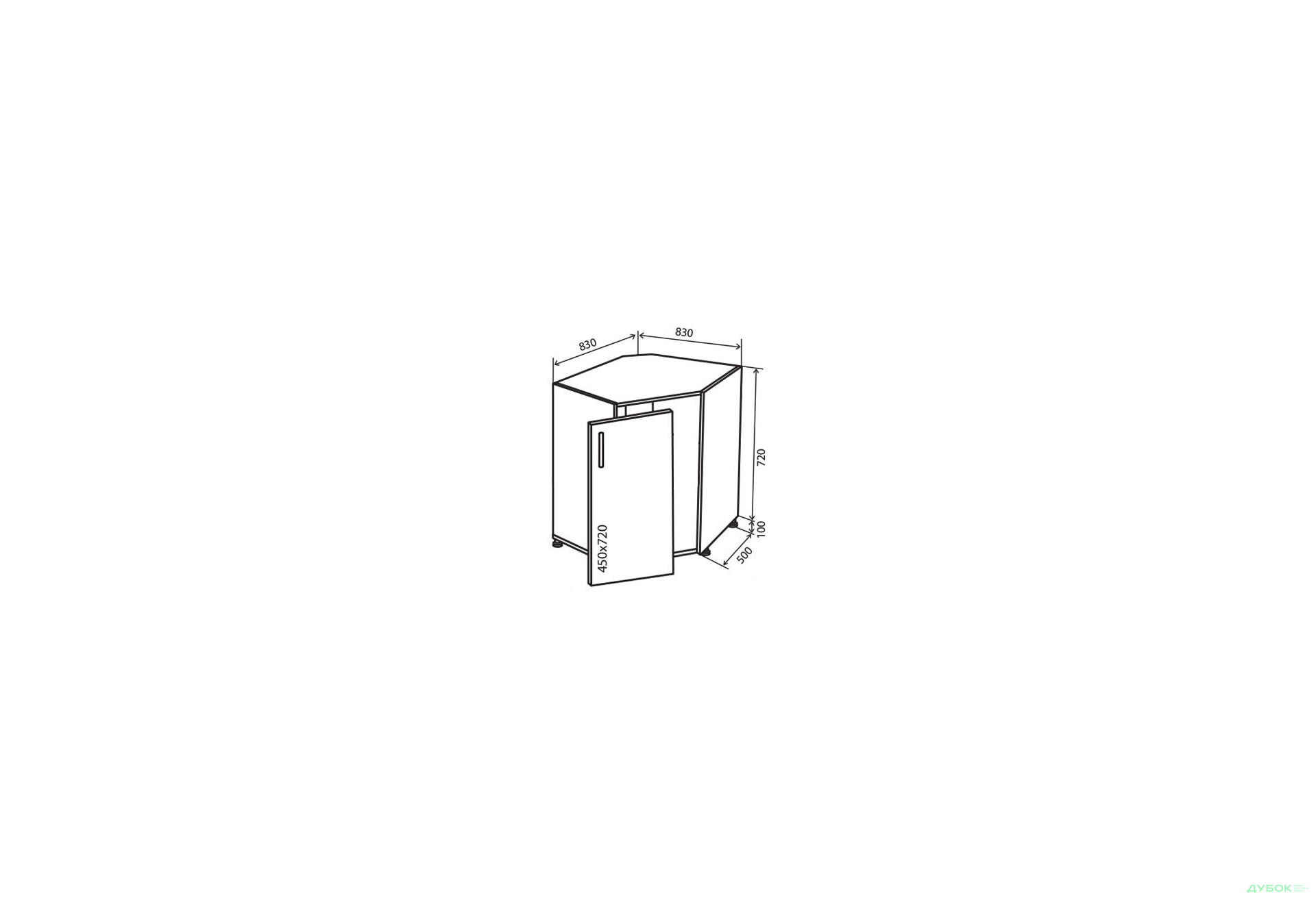 Зображення 1 - Н34 Тумба кутова мийка Верона Люкс VIP-master