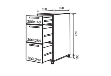 Н8 Тумба 3Ш 30 Верона Люкс VIP-master