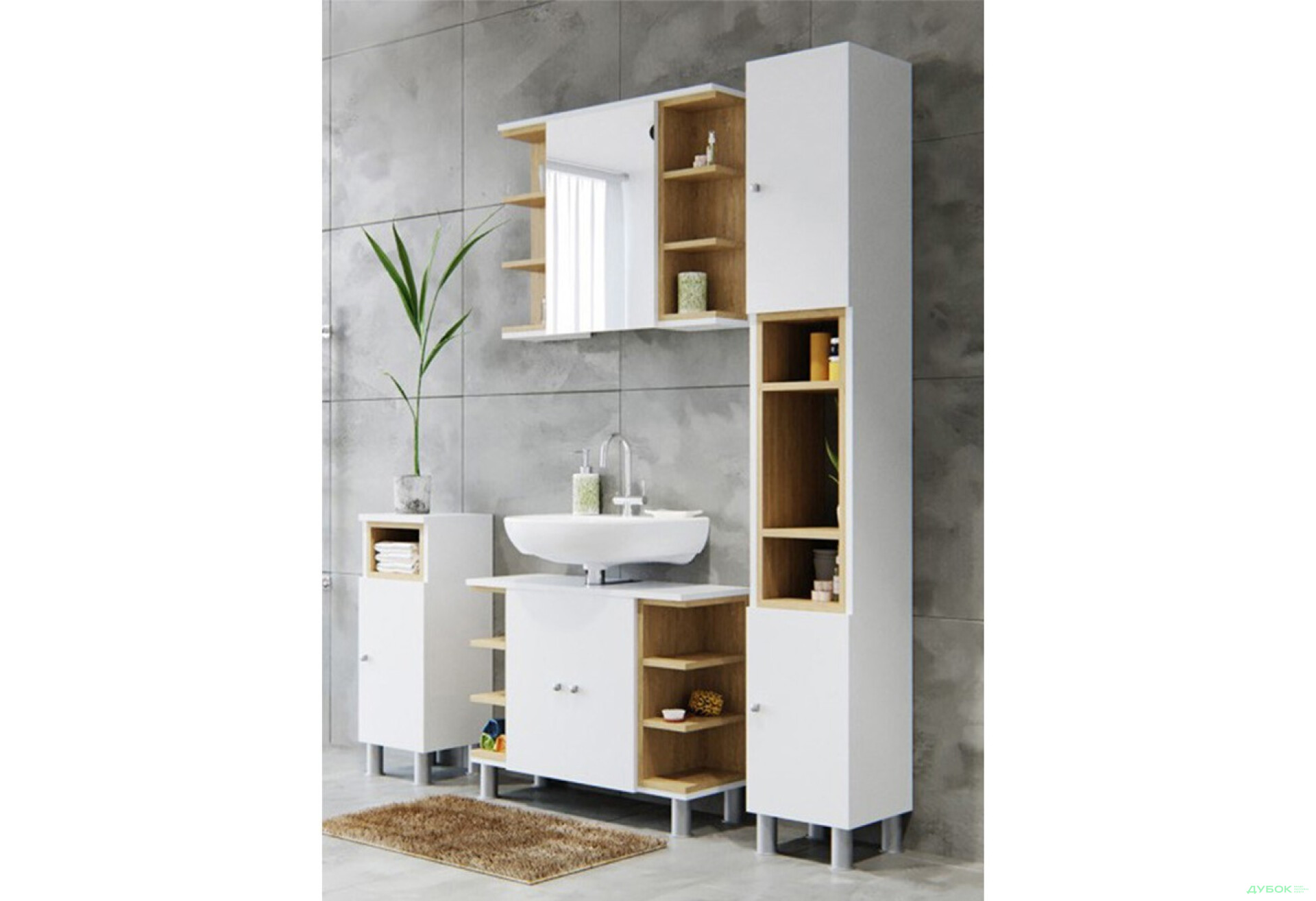 Фото 1 - Комплект 1.4 Мебель для ванной Лотос ВМВ Холдинг