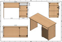 Зображення 5 - Стіл письмовий Kredens furniture СК-1 115x55 см з тумбою