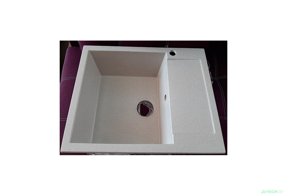 Фото 2 - Мийка врізна гранітна (з отвором під змішувач) Чорні точки Kredens furniture